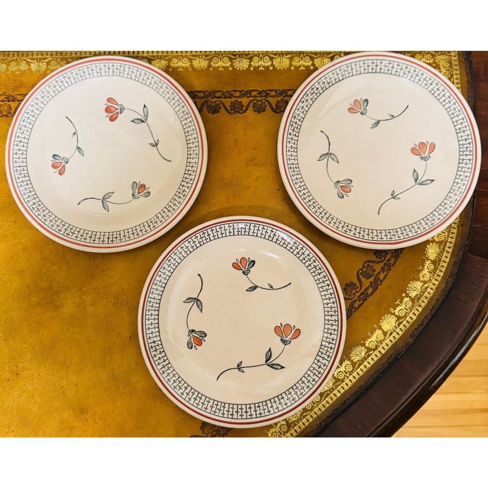 Johnson Brothers England Old Granite Zephyr Ironstone Floral 1980s 6.25" Plates